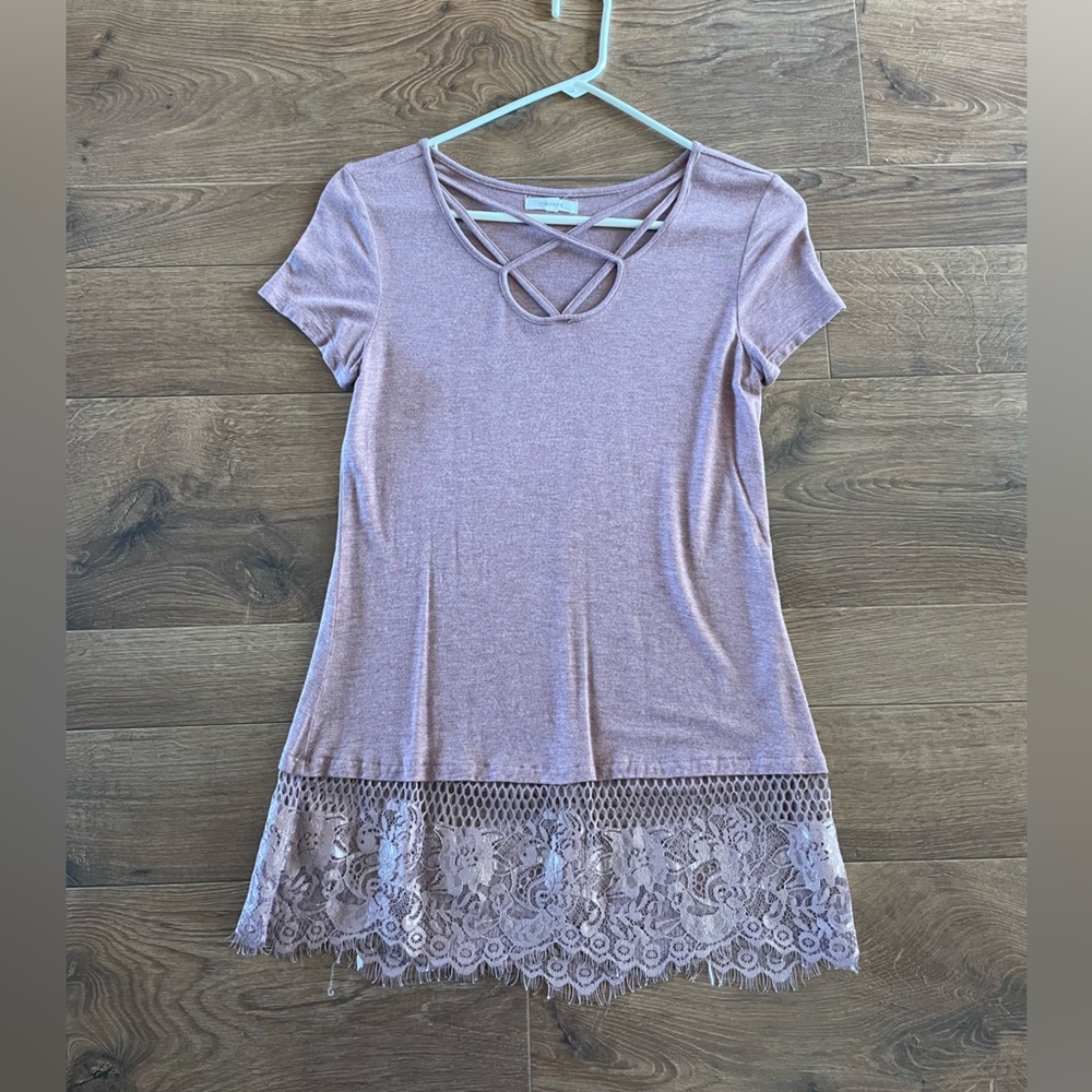 Maurice’s Mauve Short Sleeve Top: Size XS